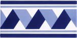 CENEFA 10X20 DECORADO A SERIGRAFIA ZIG-ZAG AZUL - MLM